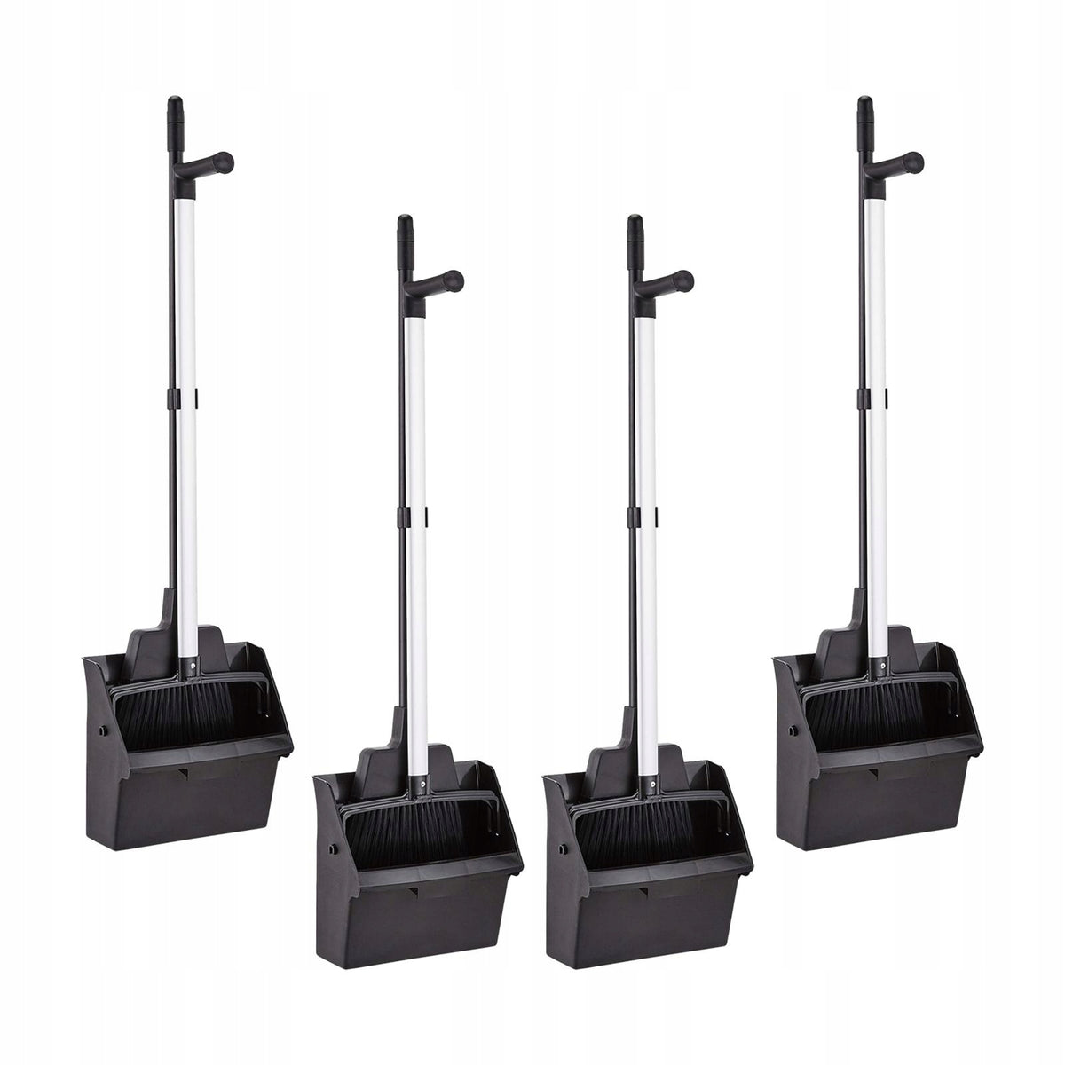4 Pieces Broom with Dustpan Combo Set Household Cleaning Broom Set