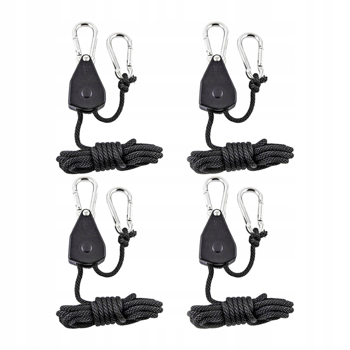 4 Pieces Camping Rope with Ratchet Pulley Grow Light Hanger Accessories