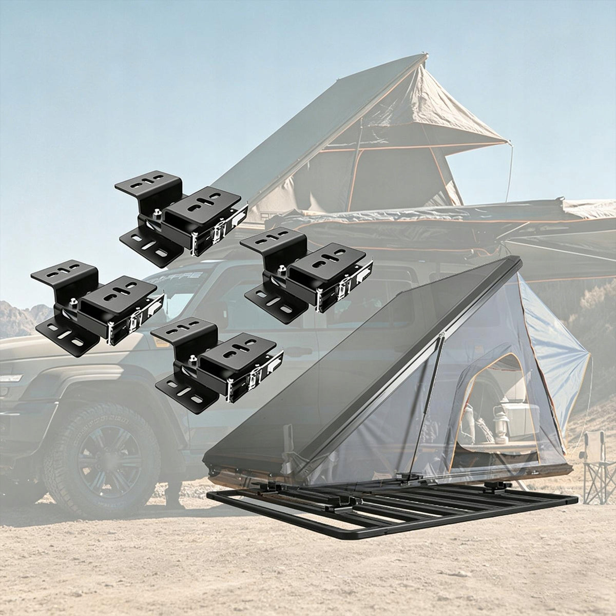 4 Pieces Quick Release Tent Mount Rooftop Mount Bracket Portable