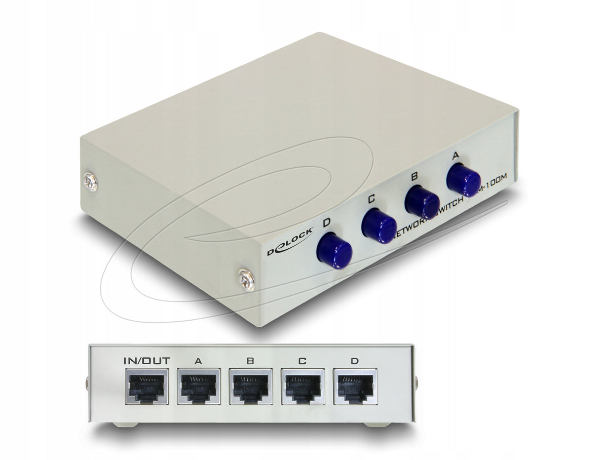 4 Port Handheld Two Way RJ45 LAN Switch Delock 87588