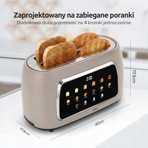 4 SLICE TOASTER LCD TIMER DEFROSTING FOR FAMILY 6 LEVELS FOR HOME Dominant color clear