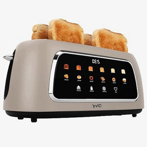 4 SLICE TOASTER LCD TIMER DEFROSTING FOR FAMILY 6 LEVELS FOR HOME