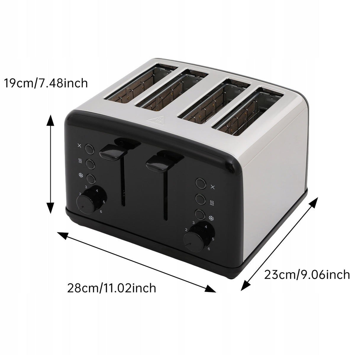 4 SLICE WIDE SLOT TOASTER 1750W Manufacturer code 765125