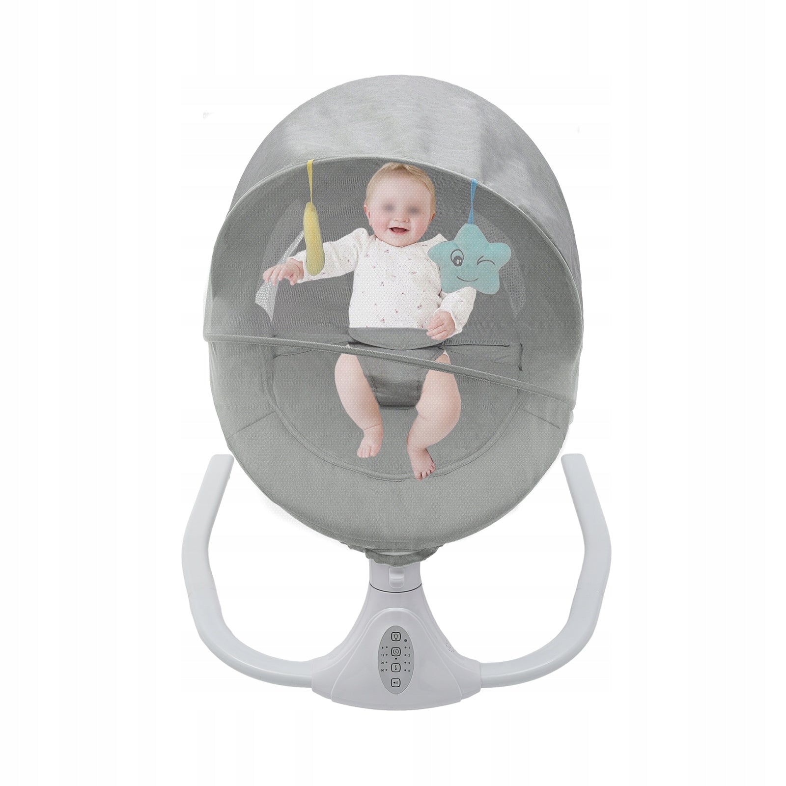 4-Speeds Electric Baby Rocking Chair 0-18 Months 18kg Bluetooth Remote Gray