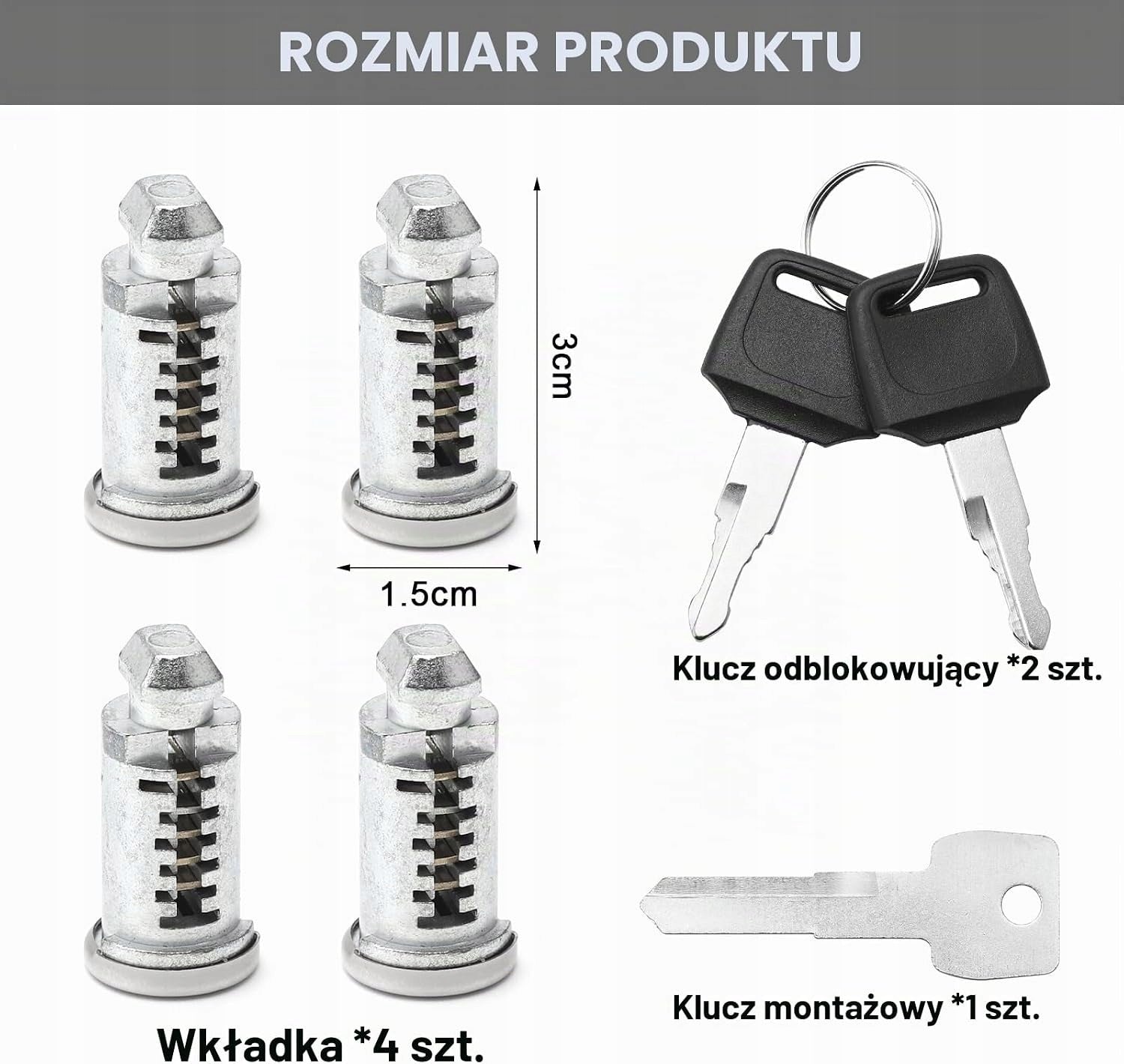 4 Thule lock cores with 2 keys, key system for roof rack Product weight with unit packaging 0.04 kg
