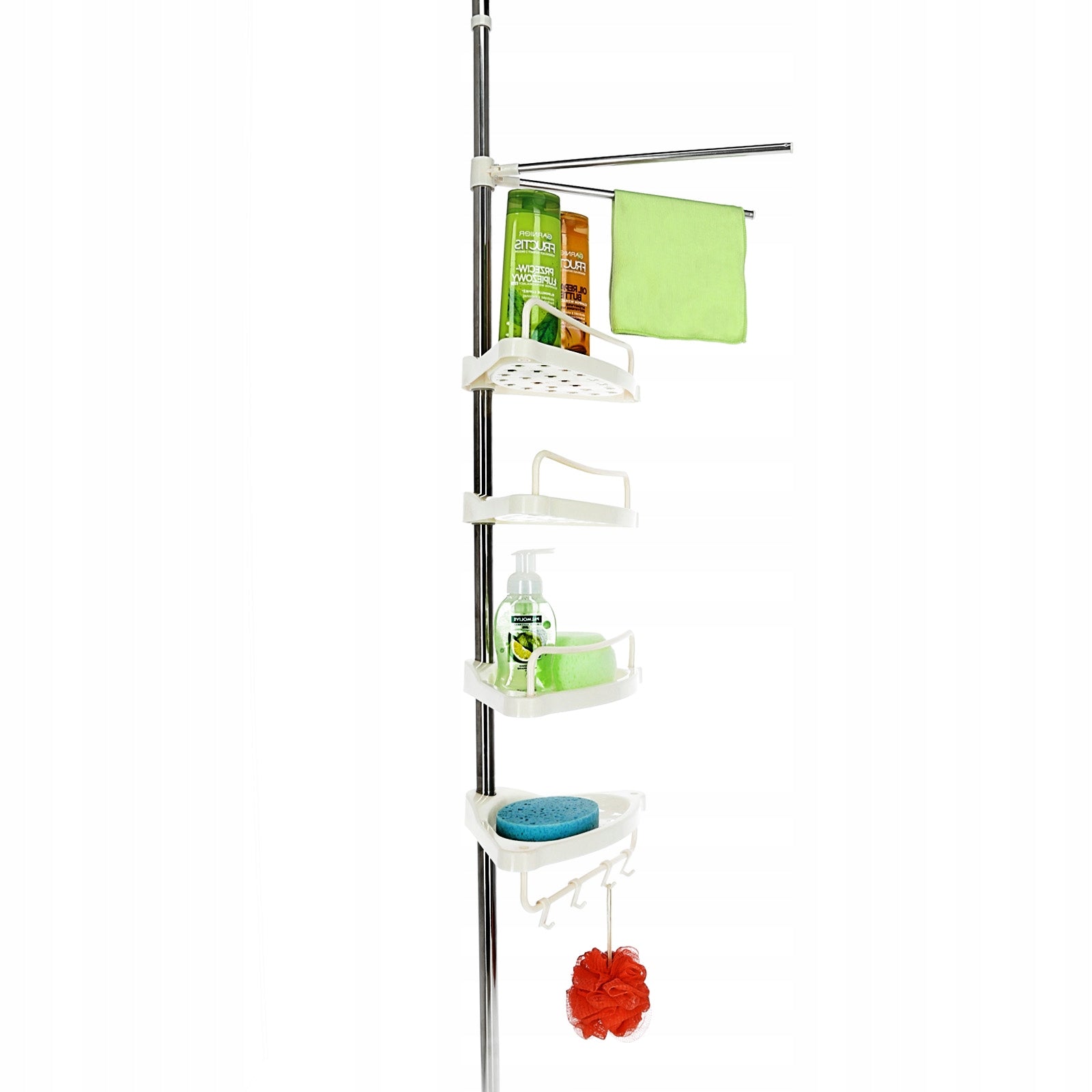 4 Tier Bathroom TELESCOPIC Corner SHELF Manufacturer code #00006
