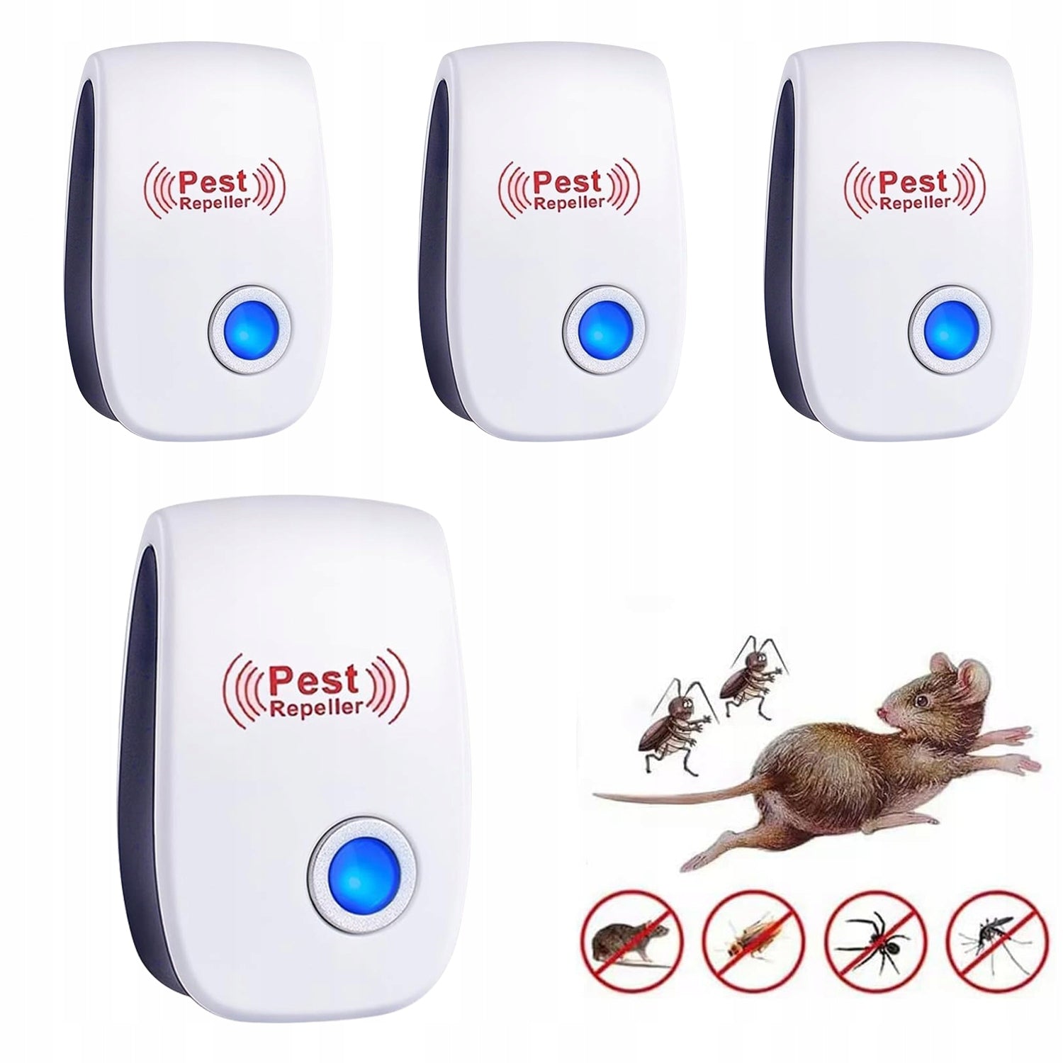 4 X RODENT MOSQUITO REPELLENT ULTRASONIC FOR INSECT CONTACT