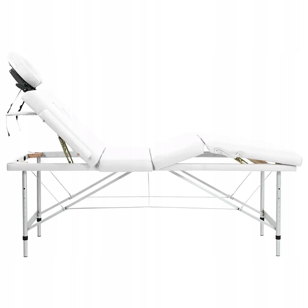 4-Zone Massage Table, Aluminum Frame, White Cream Color Manufacturer of a medical device nie dotyczy