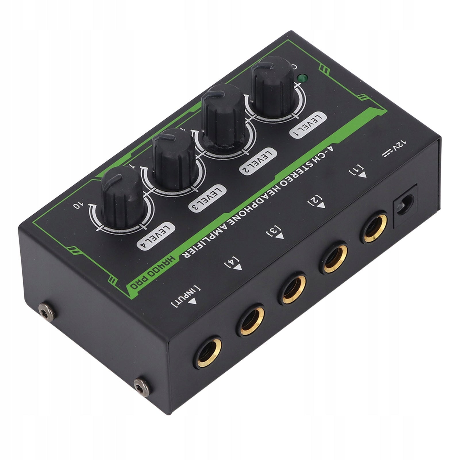 4-channel headphone amplifier, 12 V power supply, 6,35 mm output, stereofo Brand no brand