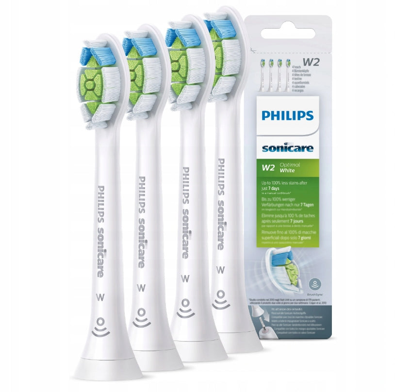 4 pcs Philips sonicare W2 Optimal White HX6064 toothbrush tips