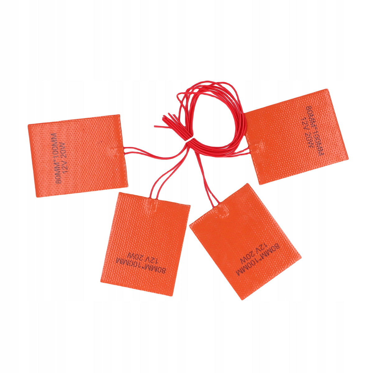 4 pcs Silicone Rubber Heating Pad 80x100mm 12V 20W L1