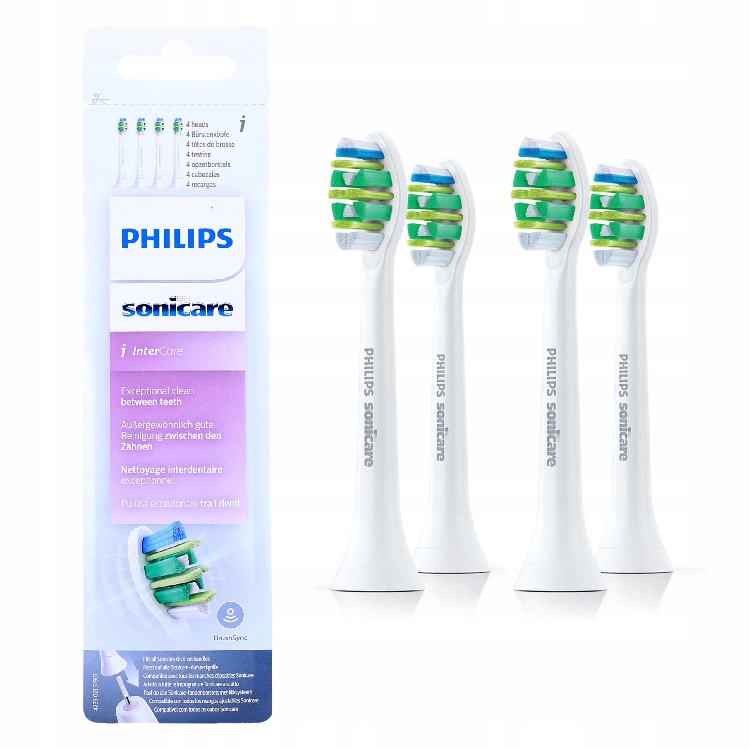 4 pcs Toothbrush tips Philips Sonicare InterCare HX9004 original