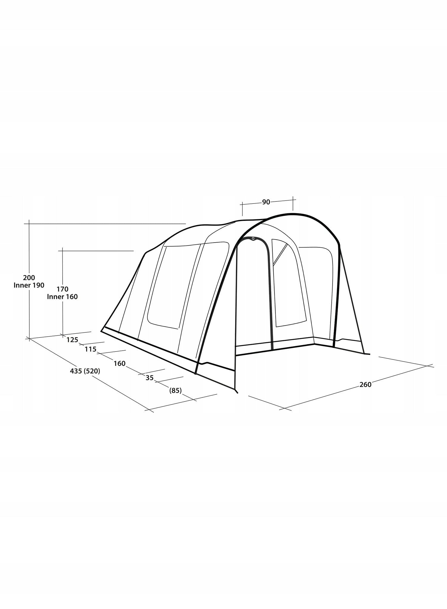 4-person tent Outwell Monterey 4 Air Manufacturer code 111464