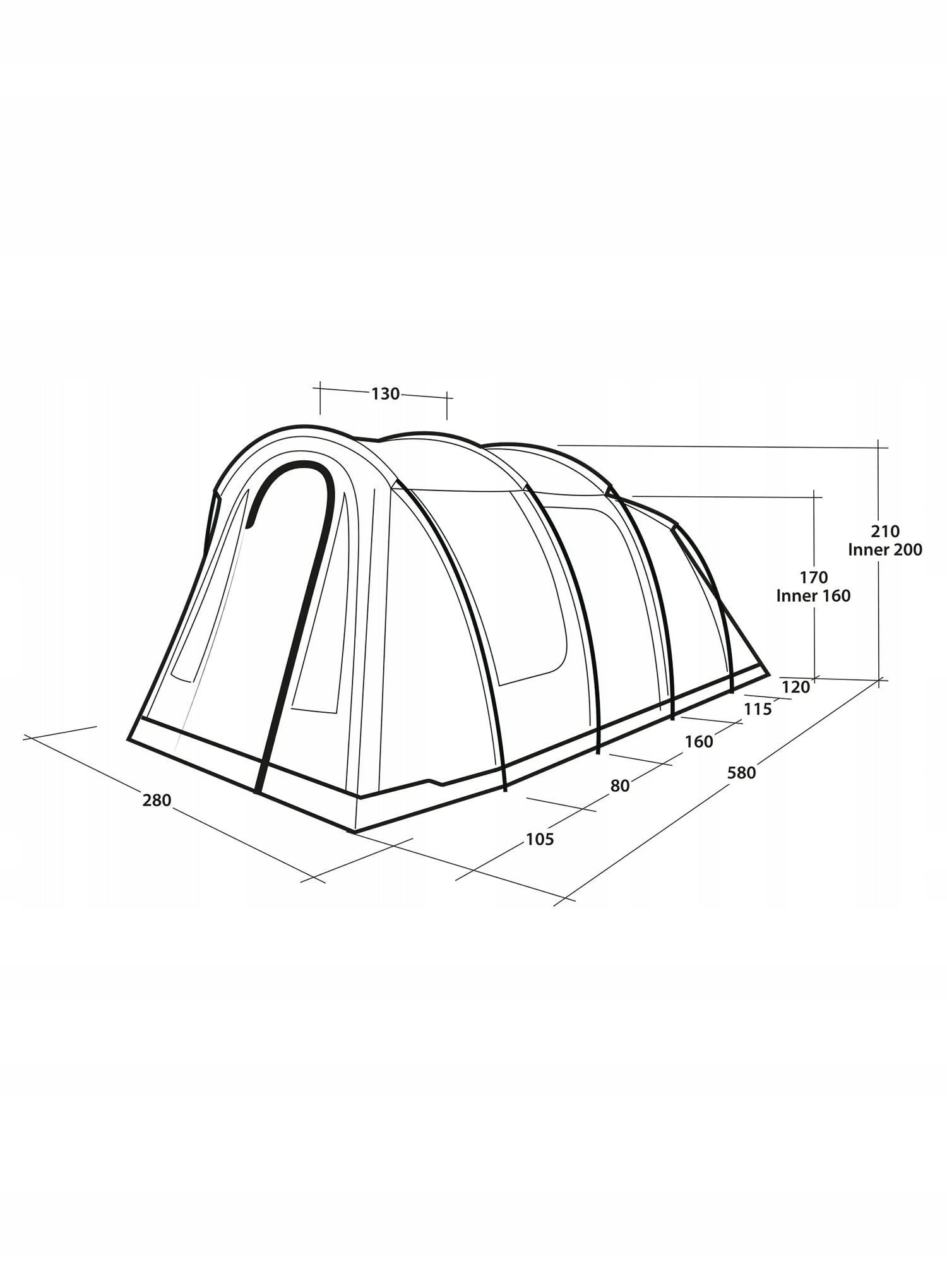 4-person tent Outwell Rockwell 4 Manufacturer code 111476