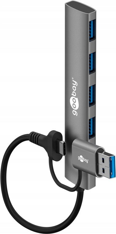 4-port USB hub 2in1 slim 5Gbit/s