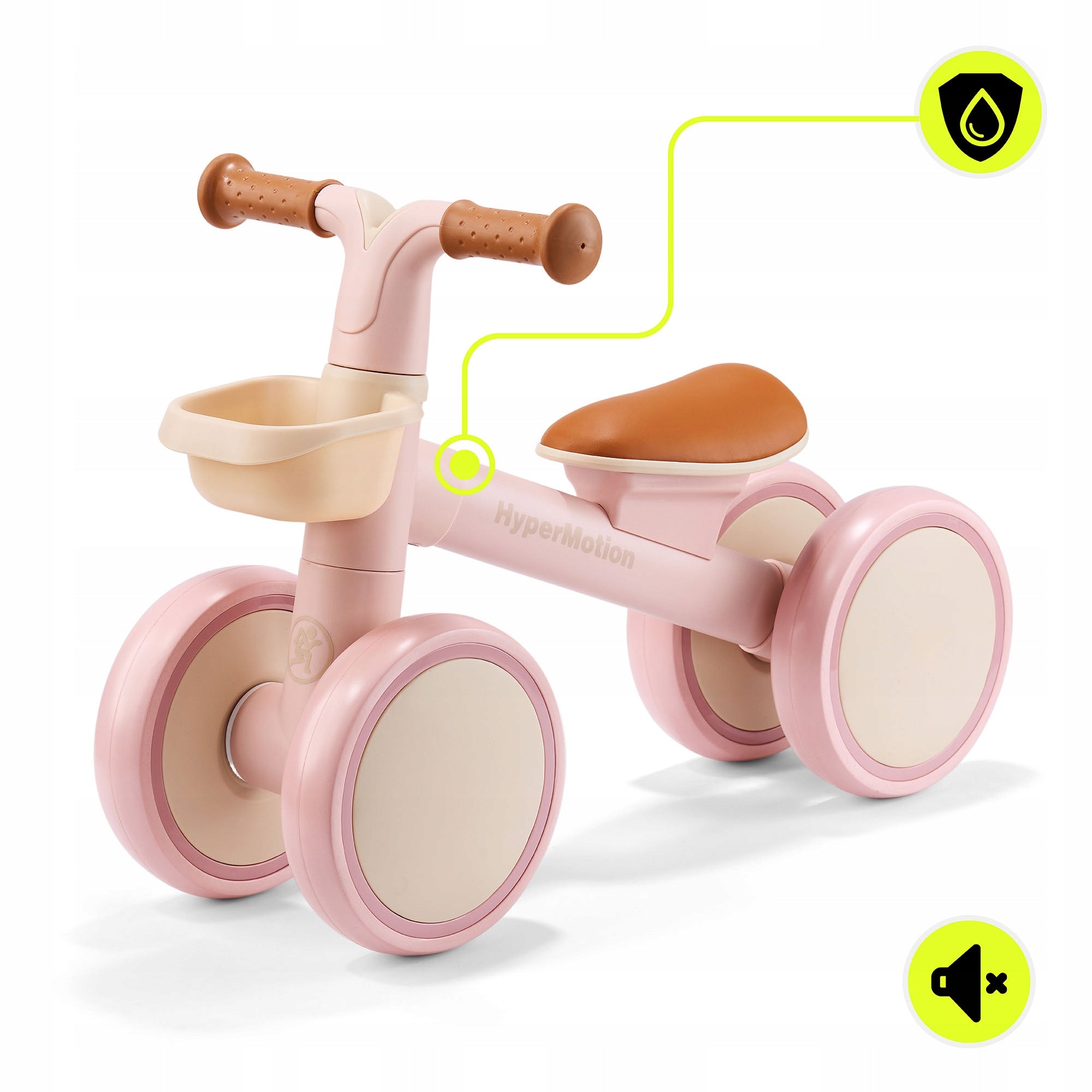 4-wheel balance bike TOBI MINI HYP HyperMotion pink with basket Model TOBI MINI HYP PINK