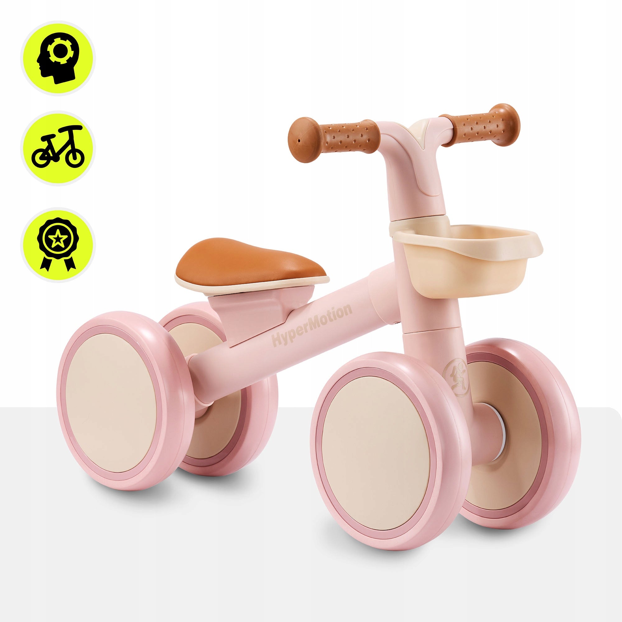 4-wheel balance bike TOBI MINI HYP HyperMotion pink with basket Packaging status original