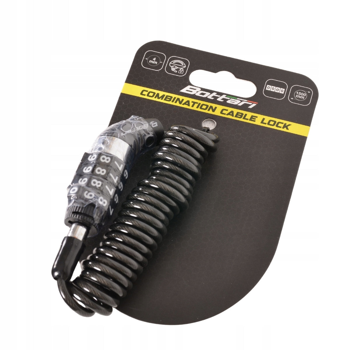 4 x 1500 mm combination lock, for bicycle, helmet, scooter Kind cord