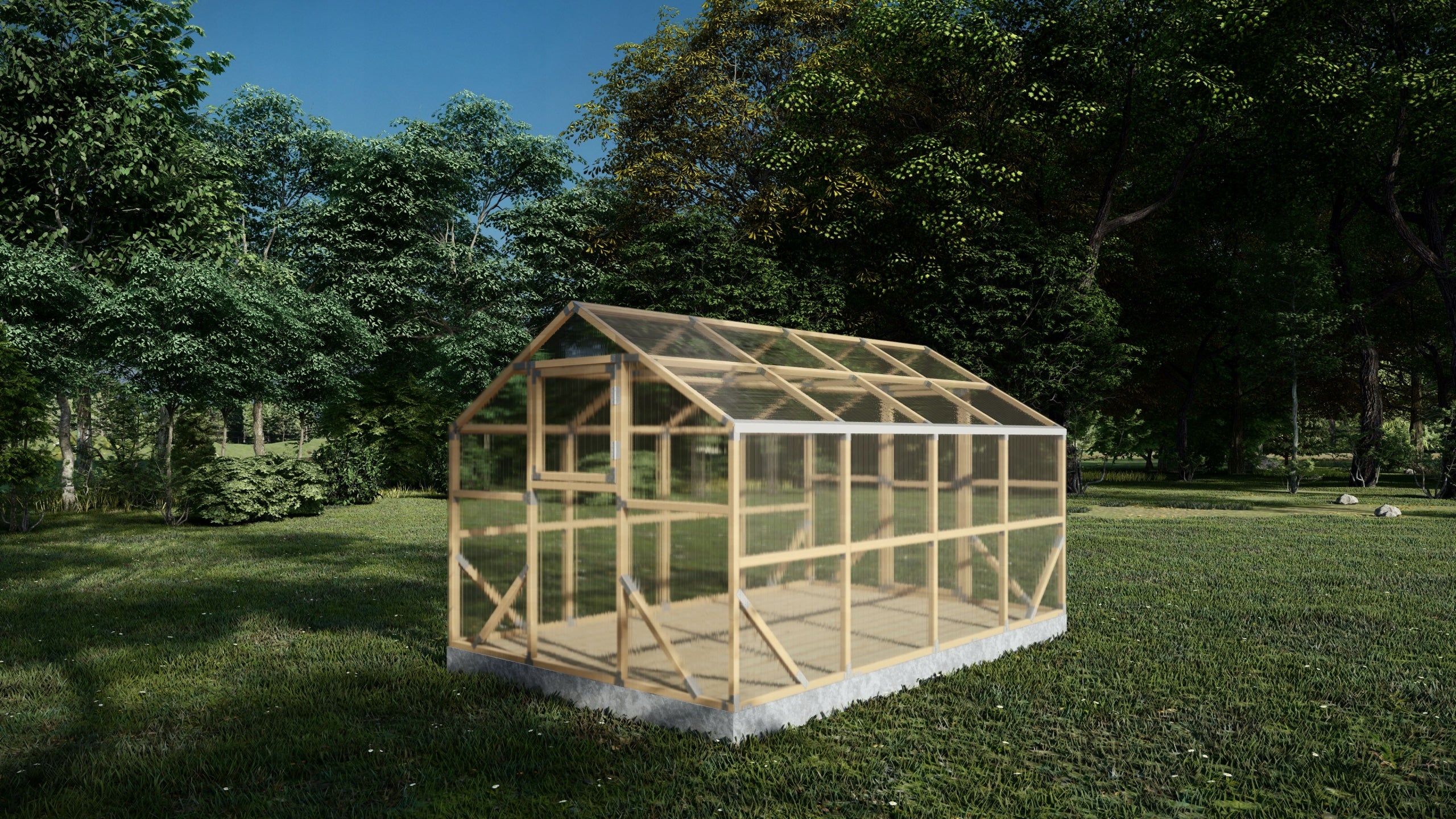 4 x 2,6m Ecological Wooden Impregnated Greenhouse Manufacturer code SZKLARNIASI3M