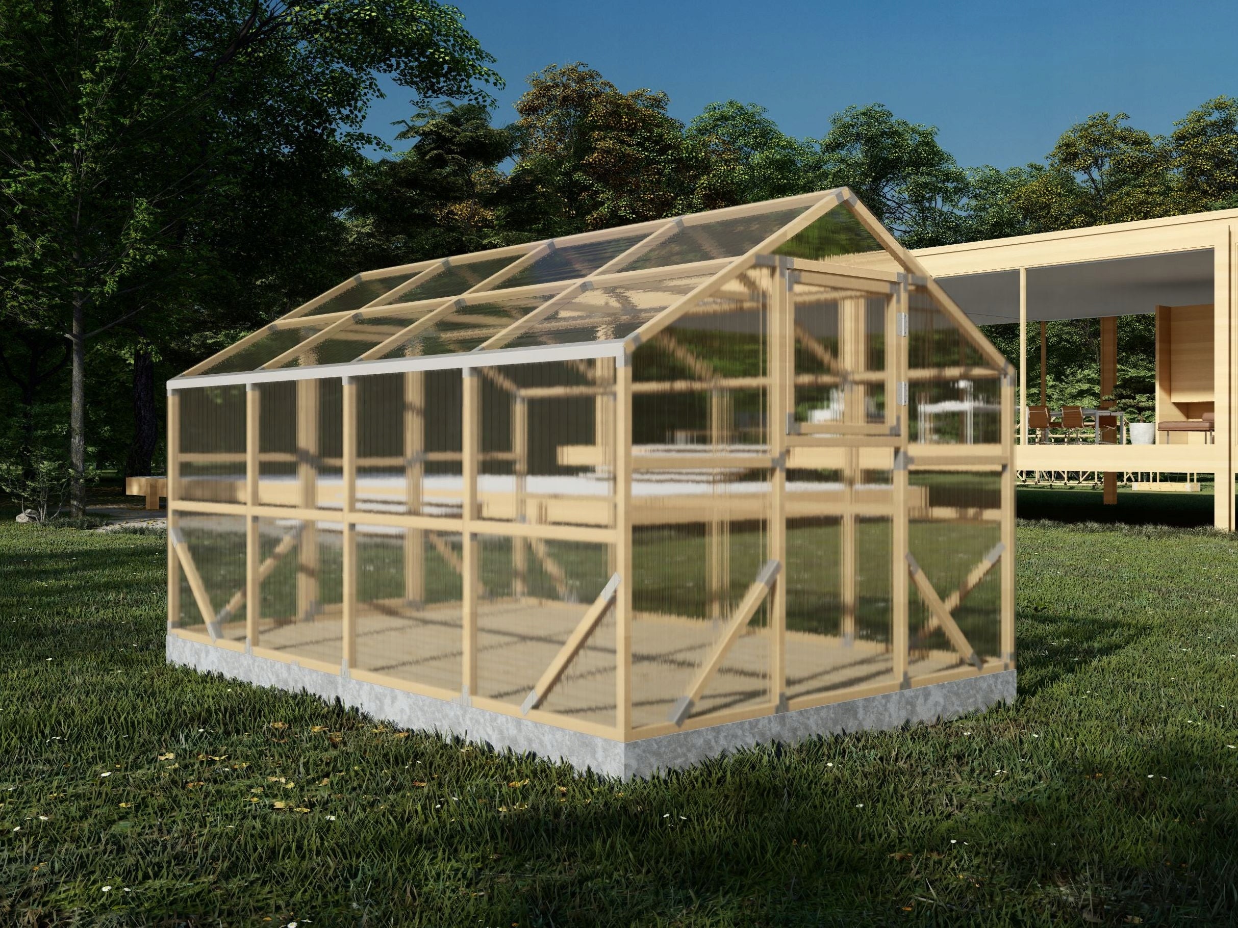 4 x 2,6m Ecological Wooden Impregnated Greenhouse