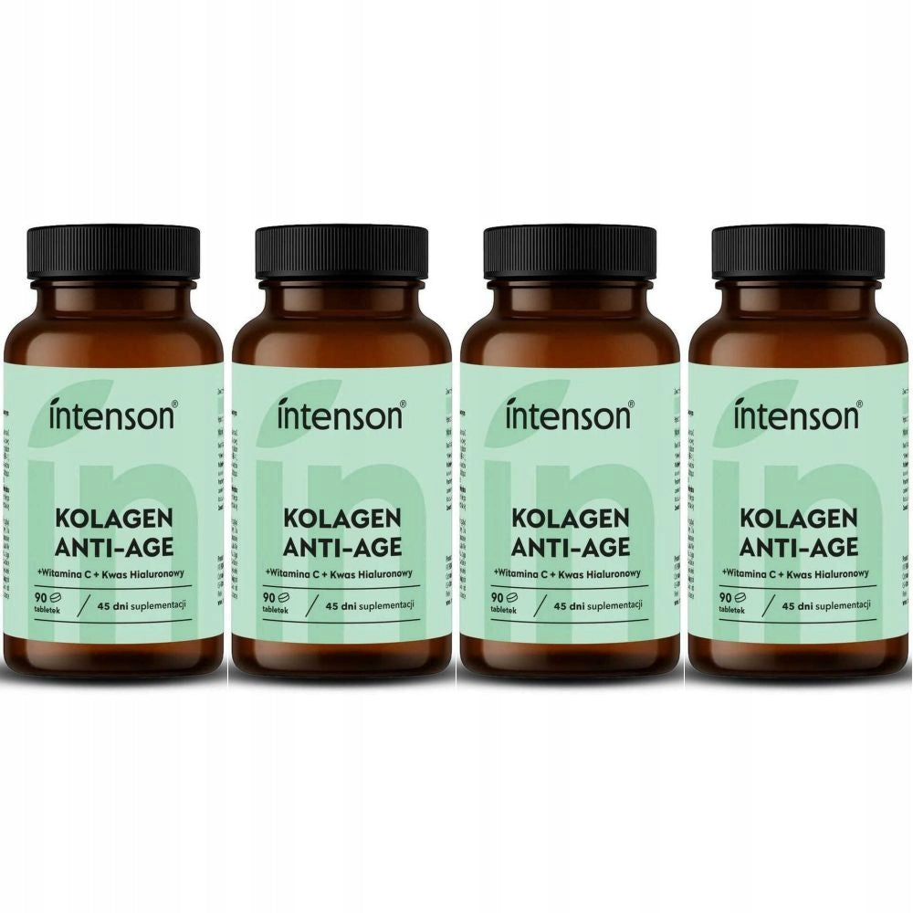 4 x Collagen Anti-Age with Vitamin C and Hyaluronic Acid 90 Tablets - Inten