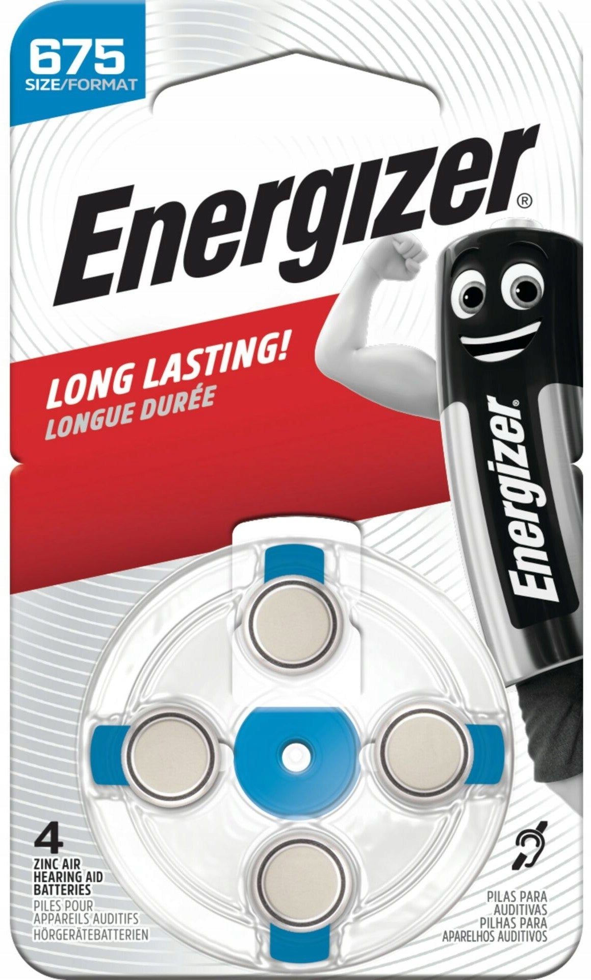 4 x HEARING AID BATTERIES ENERGIZER 675