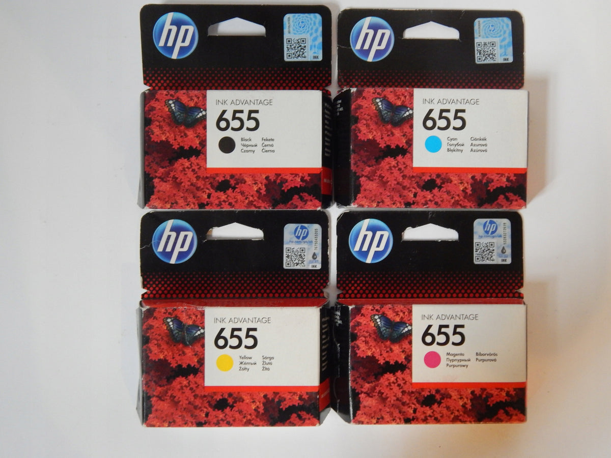 4 x HP 655 CMYK ink, SET,Original Packaging status original