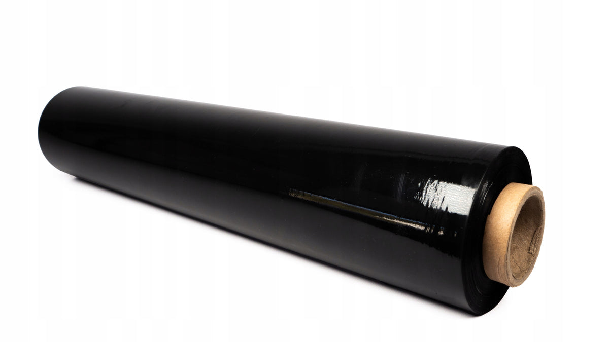 4 x STRETCH FILM STRETCH BLACK 3 KG NET STRONG OPAQUE ROLL - MB SERVICE Brand no brand