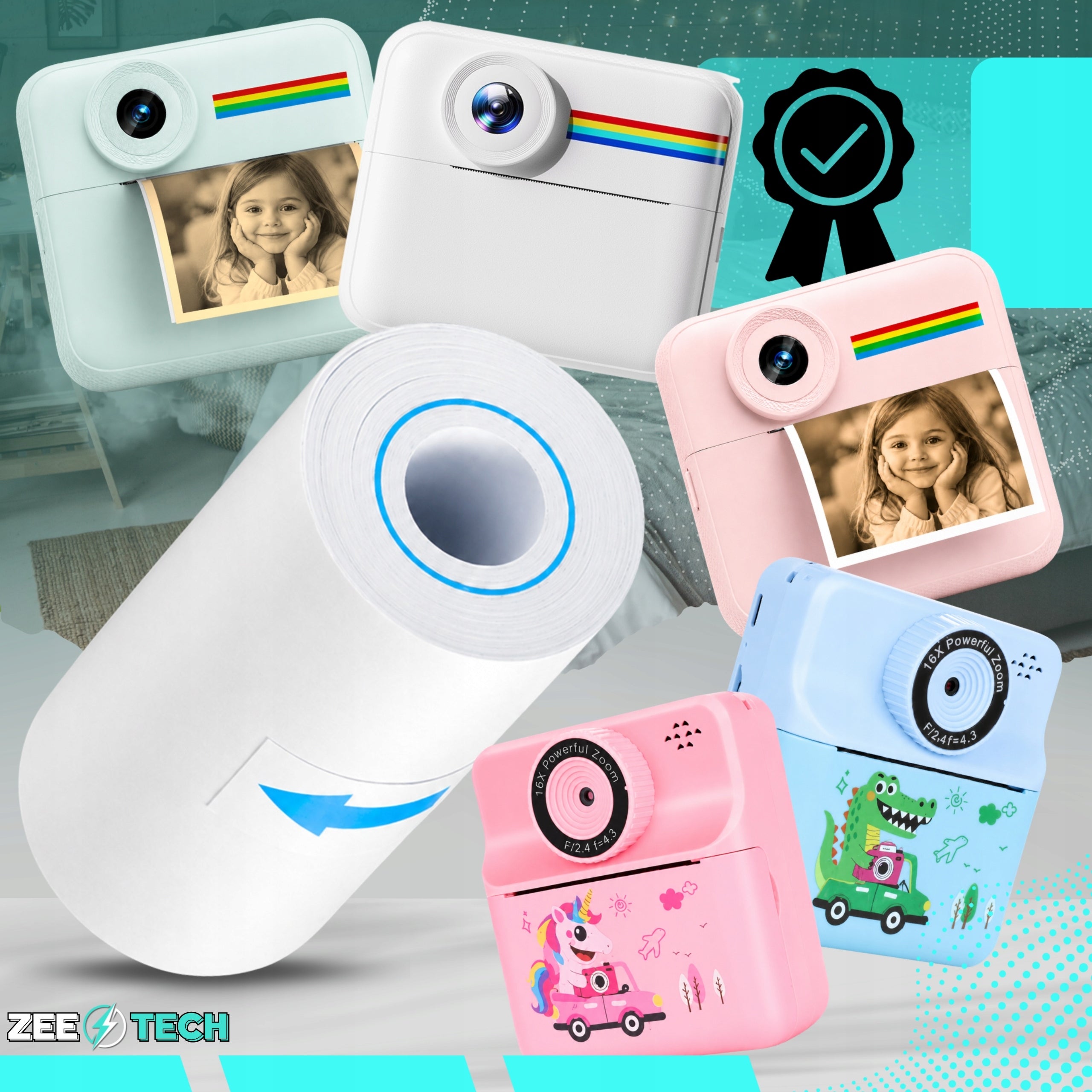 4 x Thermal Paper Roll for Instant Color Printing Camera Packaging status original