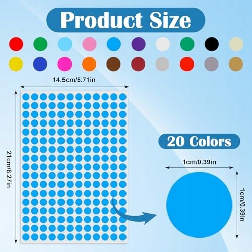 4080 PCS COLORFUL DOT STICKERS 1 3CM ROUND LABELS FOR HOME Manufacturer code 4080-SZT-KOLOROWYCH-NAKLEJEK-KROPKI