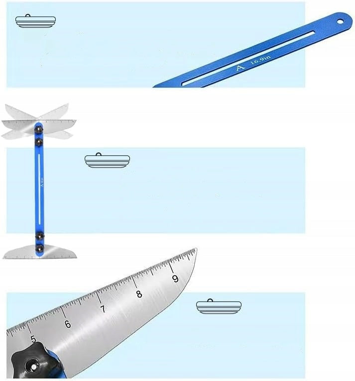 Laiptų matavimo šablonas, 28–152 cm, mėlynas