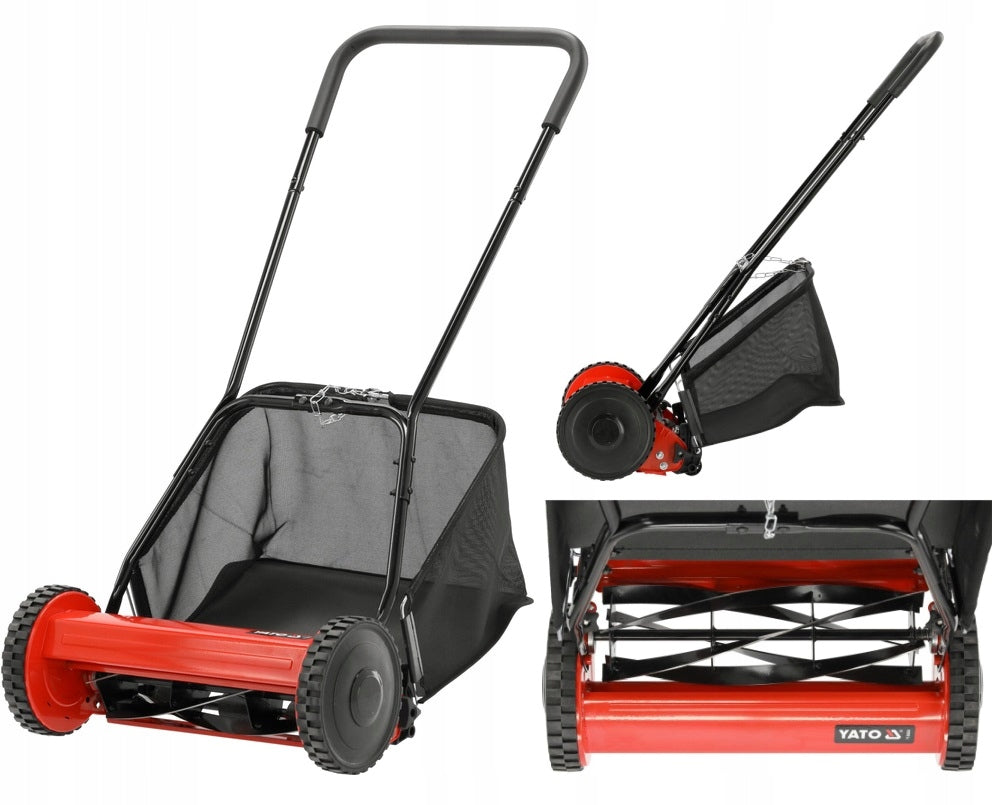 40CM HAND DRUM MOWER FOR GRASS BASKET 27L ADJUSTABLE 17-43MM YT86650