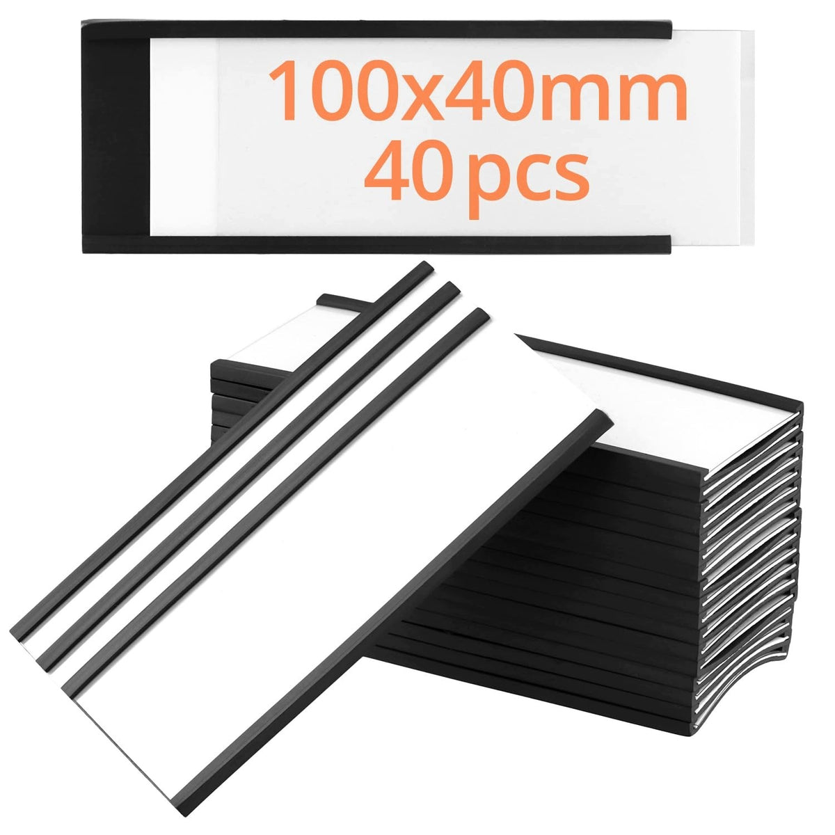 40PCS 40MM X 100MM MAGNETIC LABEL HOLDERS FOR MOUNTING