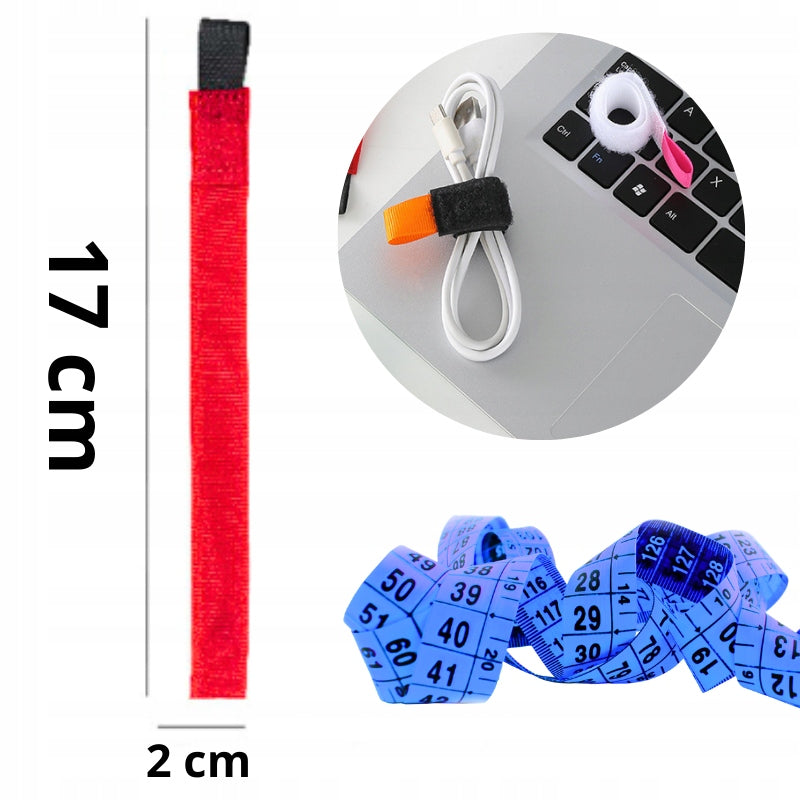 40X VELCRO BAND FOR FASTENING CABLE WIRES - COLORFUL SET Model 8X OPASKA RZEP RZEPY DO SPINANIA KABLI