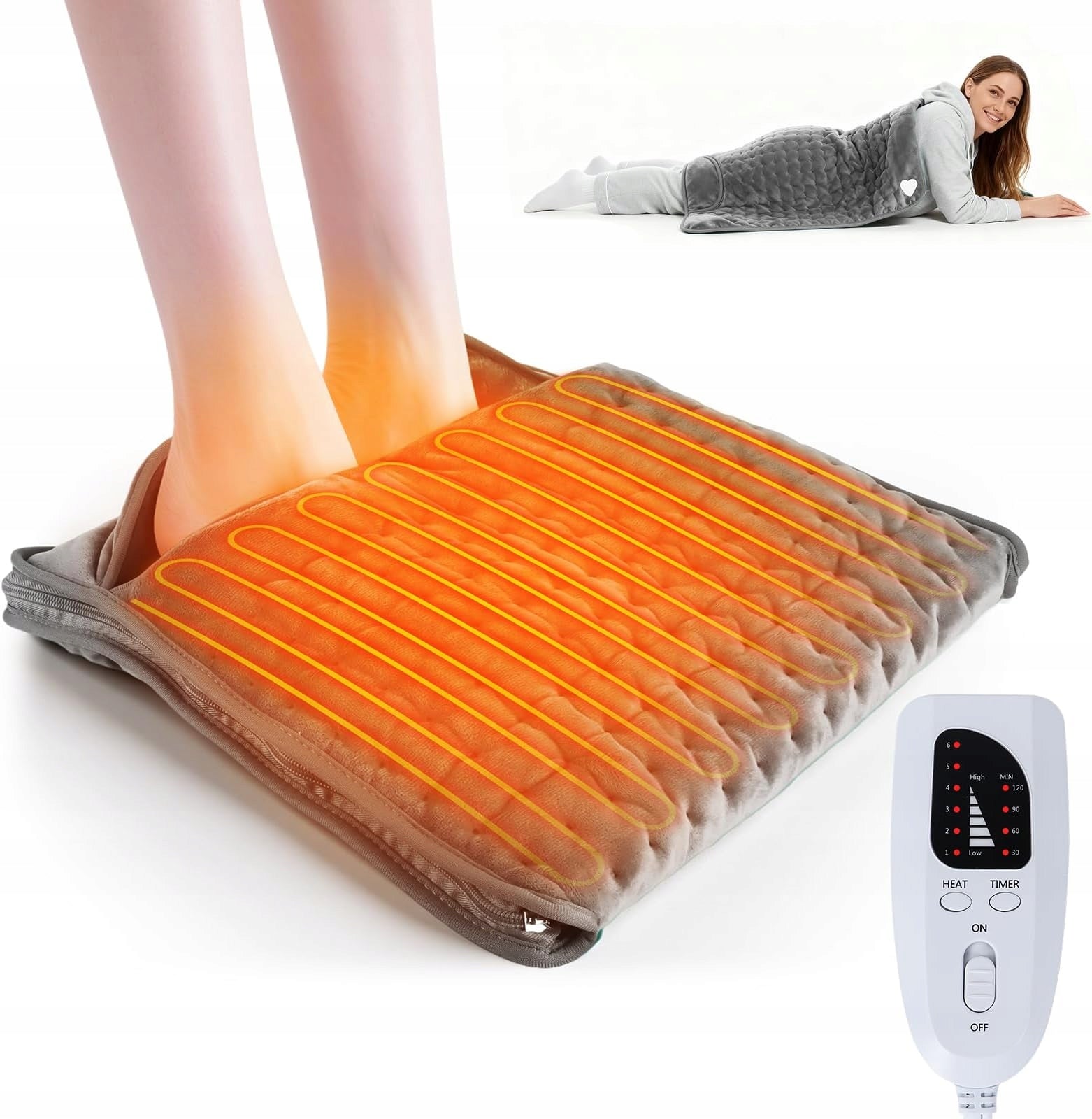 40X40CM ELECTRIC FOOT HEATER FOR HOME OFFICE ADJUSTABLE THERMAL