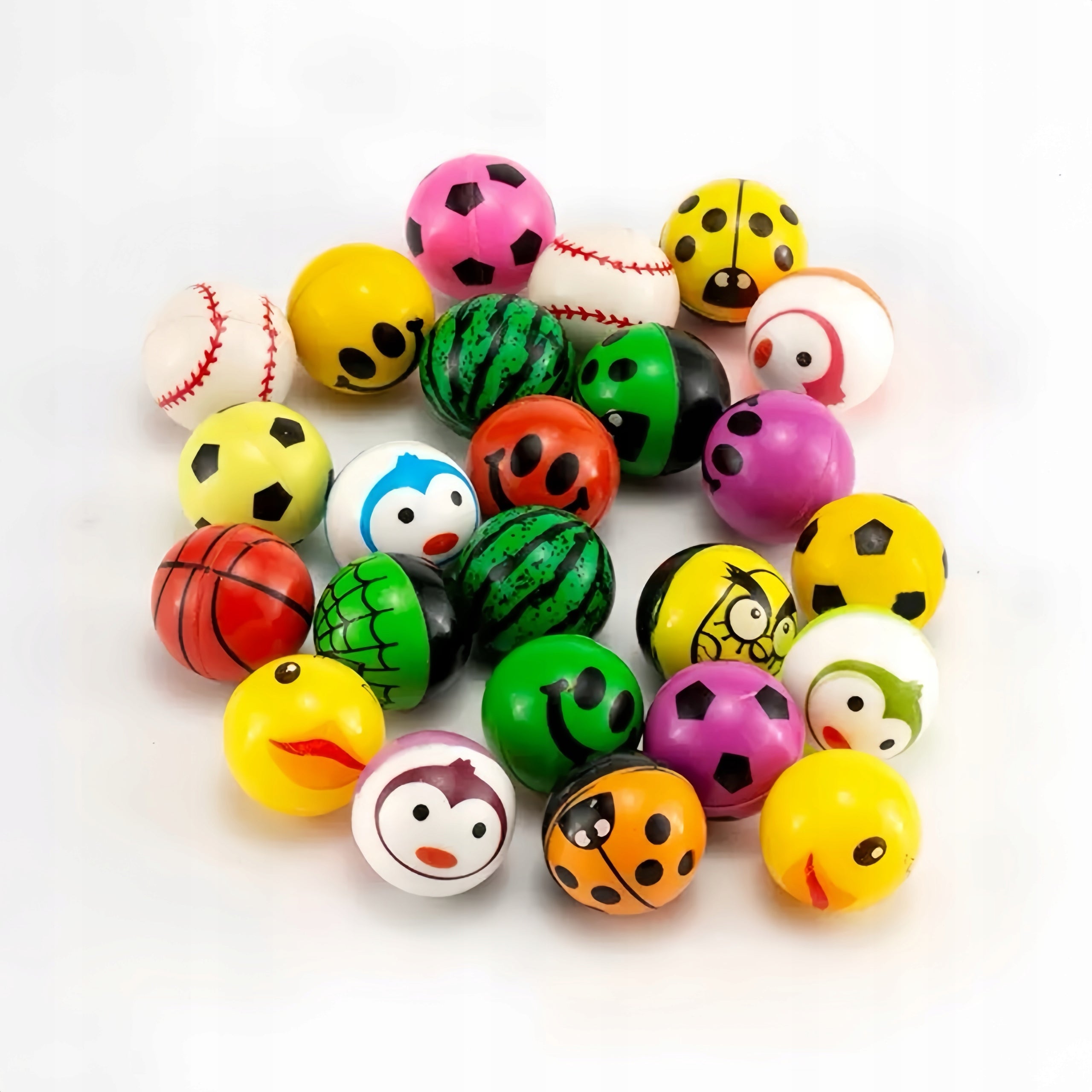40x BALLS RUBBER BALLS JUMPING ANTI-STRESS MIX COLORFUL 25mm Kid's age 3＋ months