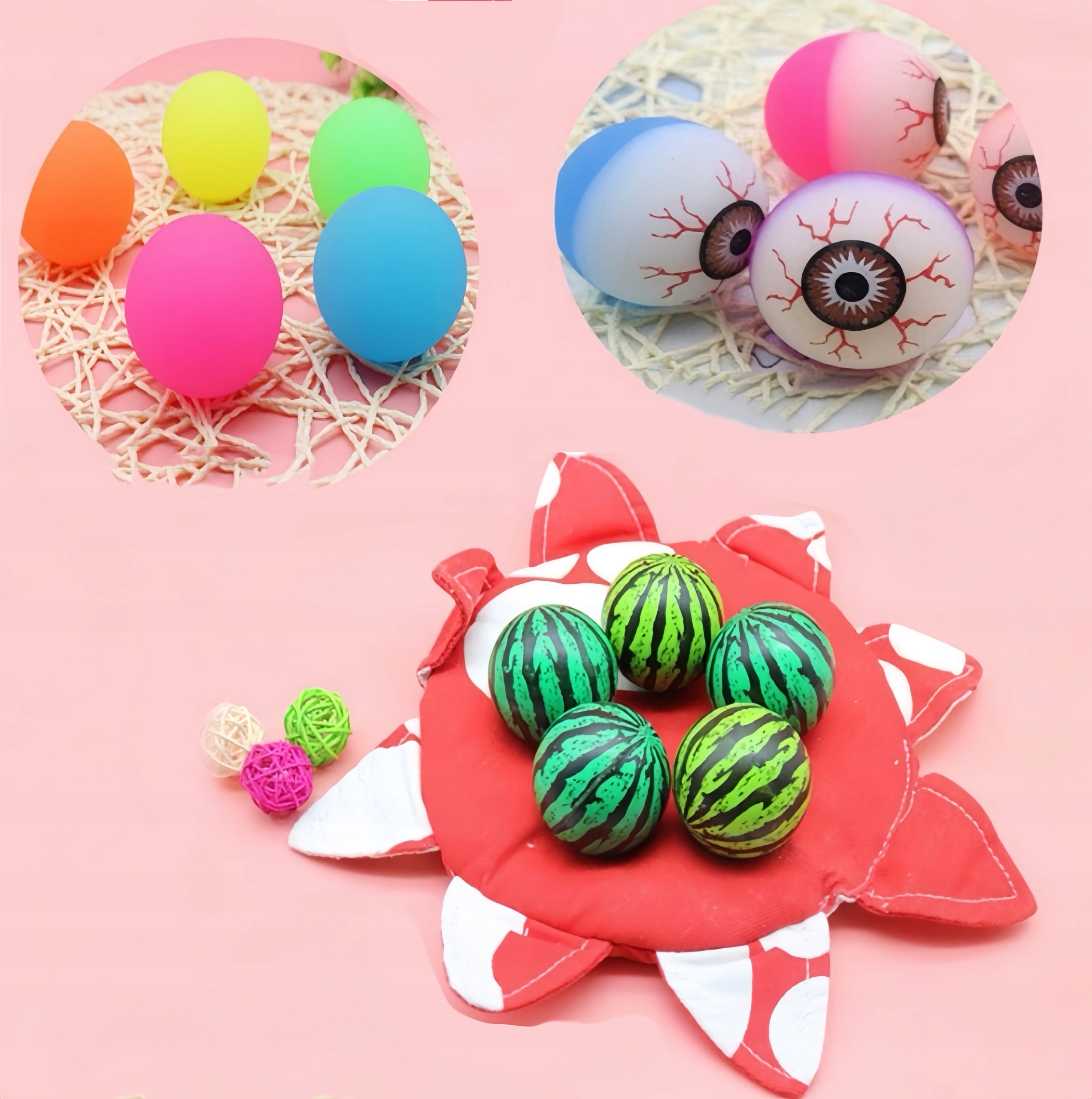 40x BALLS RUBBER BALLS JUMPING ANTI-STRESS MIX COLORFUL 25mm Kind rubber