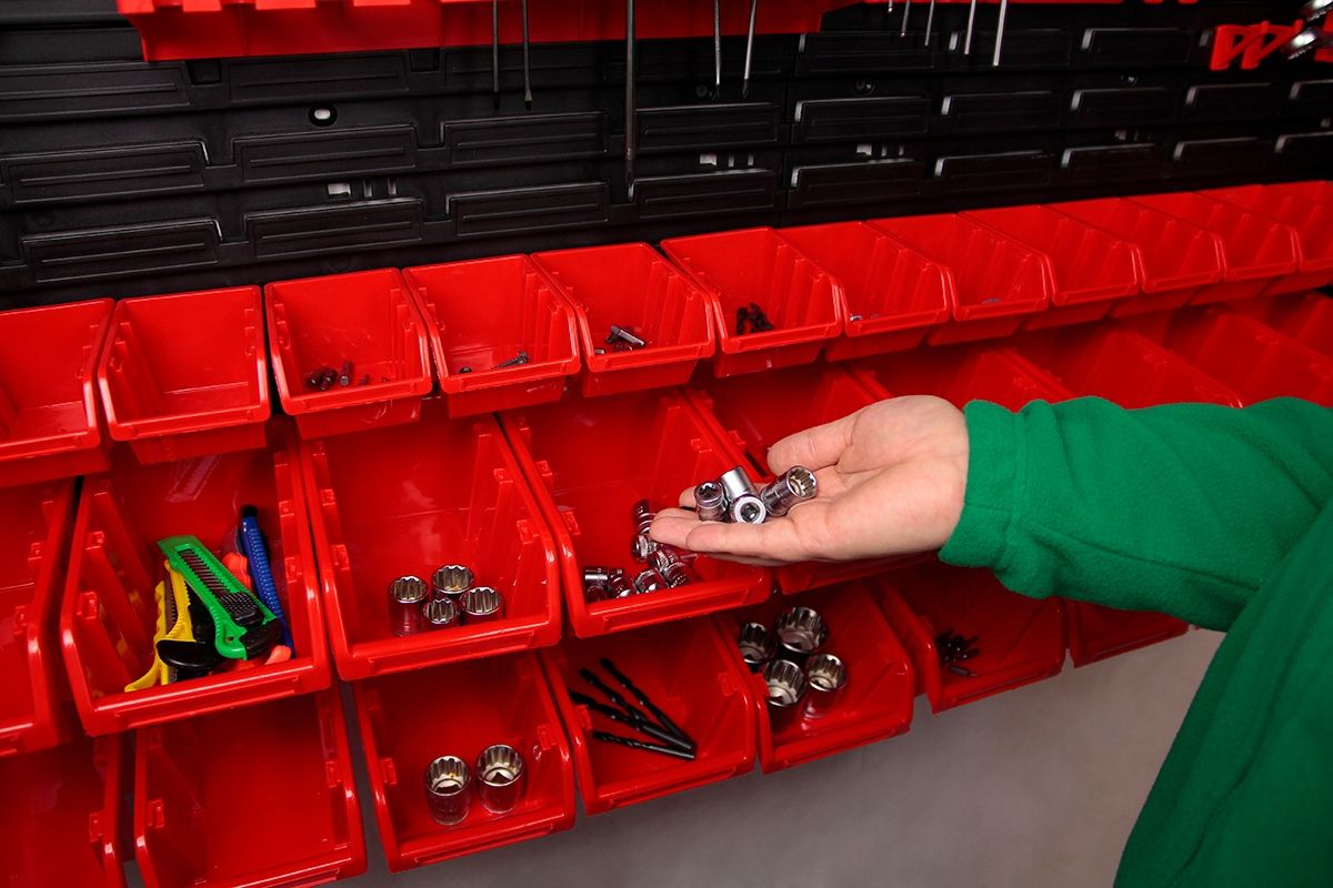 40x Workshop Cuvettes Storage Container 155x100x70mm Garage Red Manufacturer code kuweta TABLICA NARZĘDZIOWA WARSZTATOWA