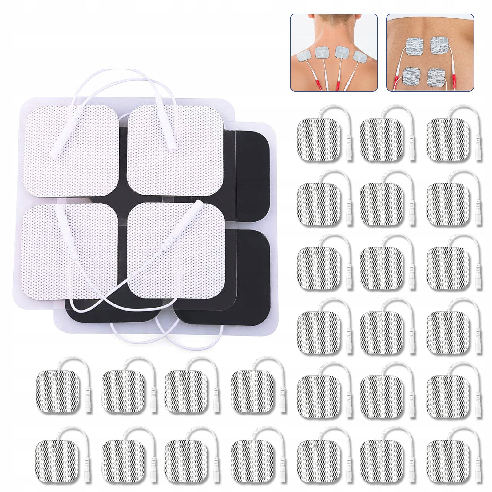 40x gel electrodes 5x5cm pin 2 mm TENS EMS SANIT