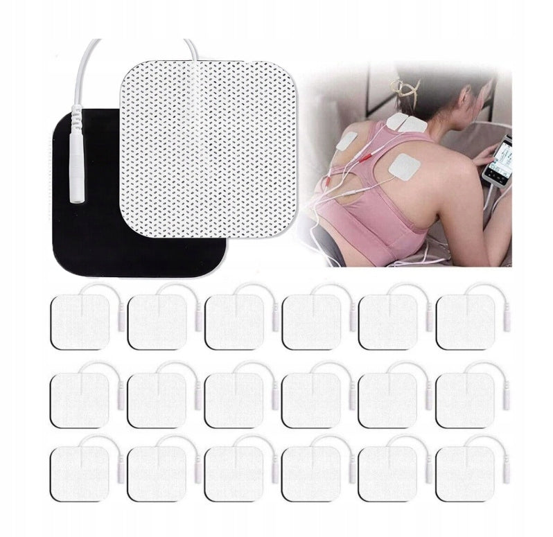 40x gel electrodes 5x5cm pin 2 mm TENS EMS SANIT