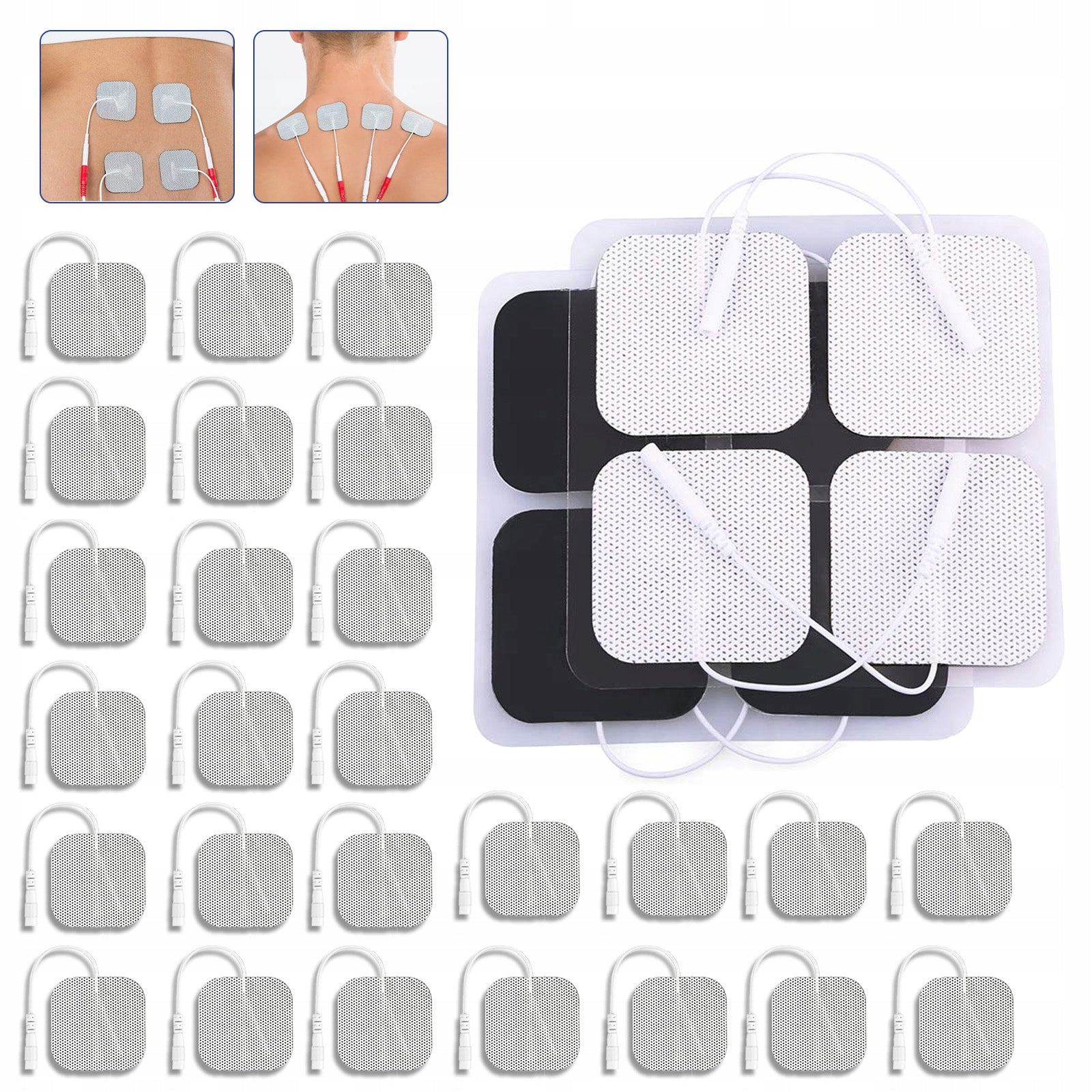 40x gel electrodes 5x5cm pin 2 mm TENS EMS SANIT