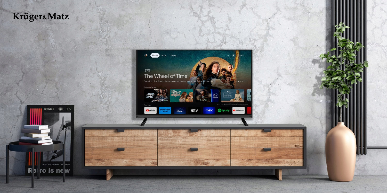 43" FHD Smart TV Google WiFi DVB-T2 H.265 HEVC Kruger&Matz Brand Kruger&Matz