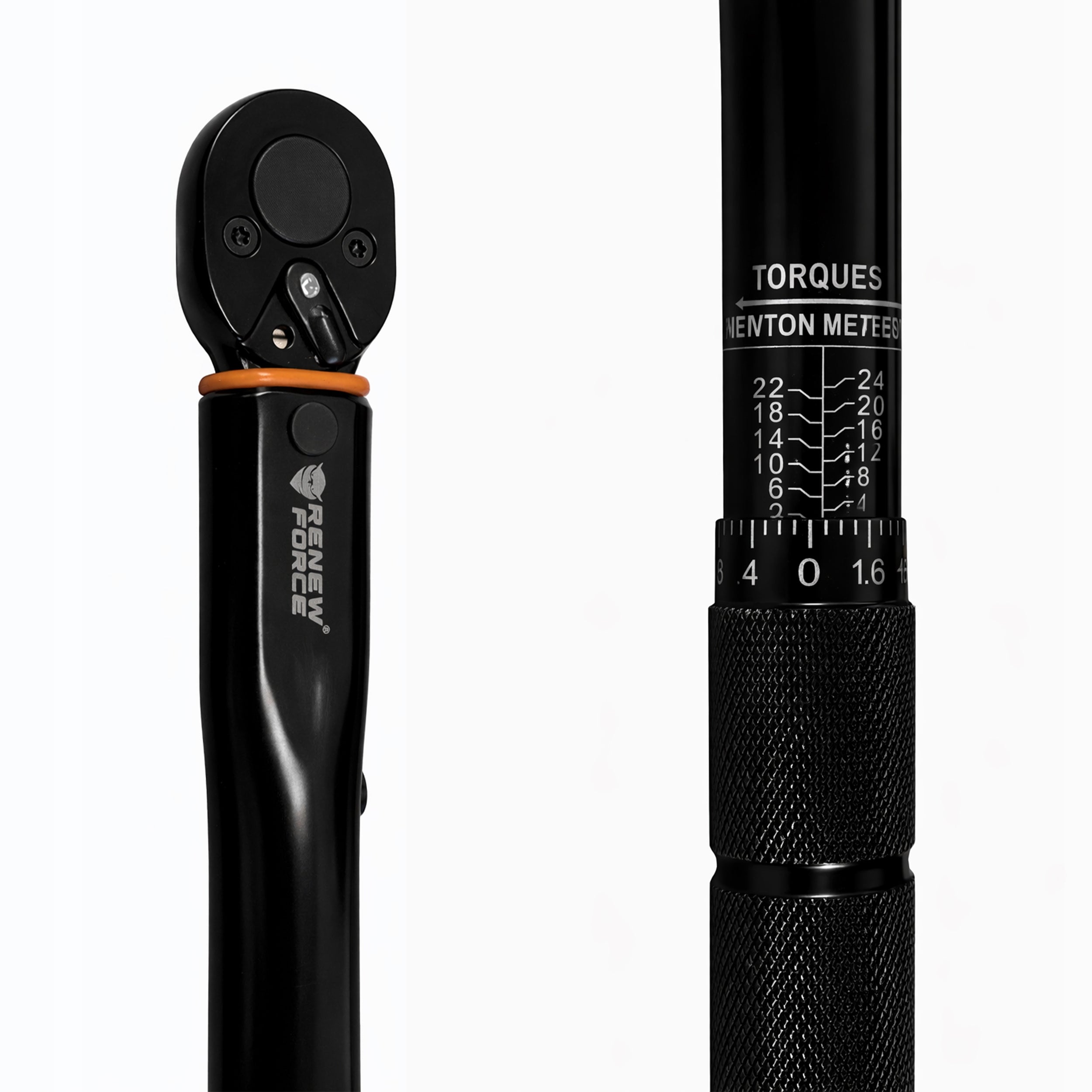 Dinamometrinis raktas 1/4", 2–24 Nm, su ratų fiksatoriumi