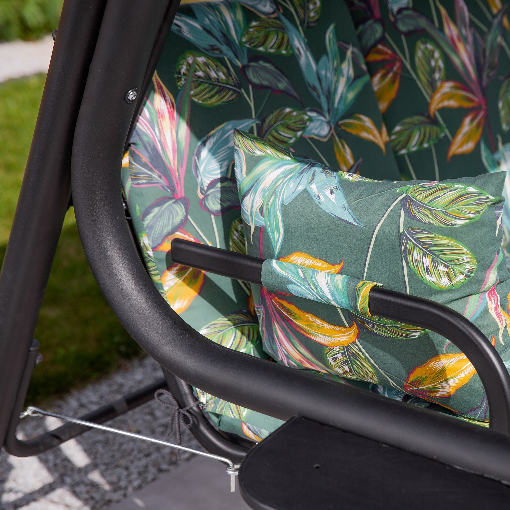 448565 Freestanding Garden Swing Patio Rimini Black Edition Kind freestanding