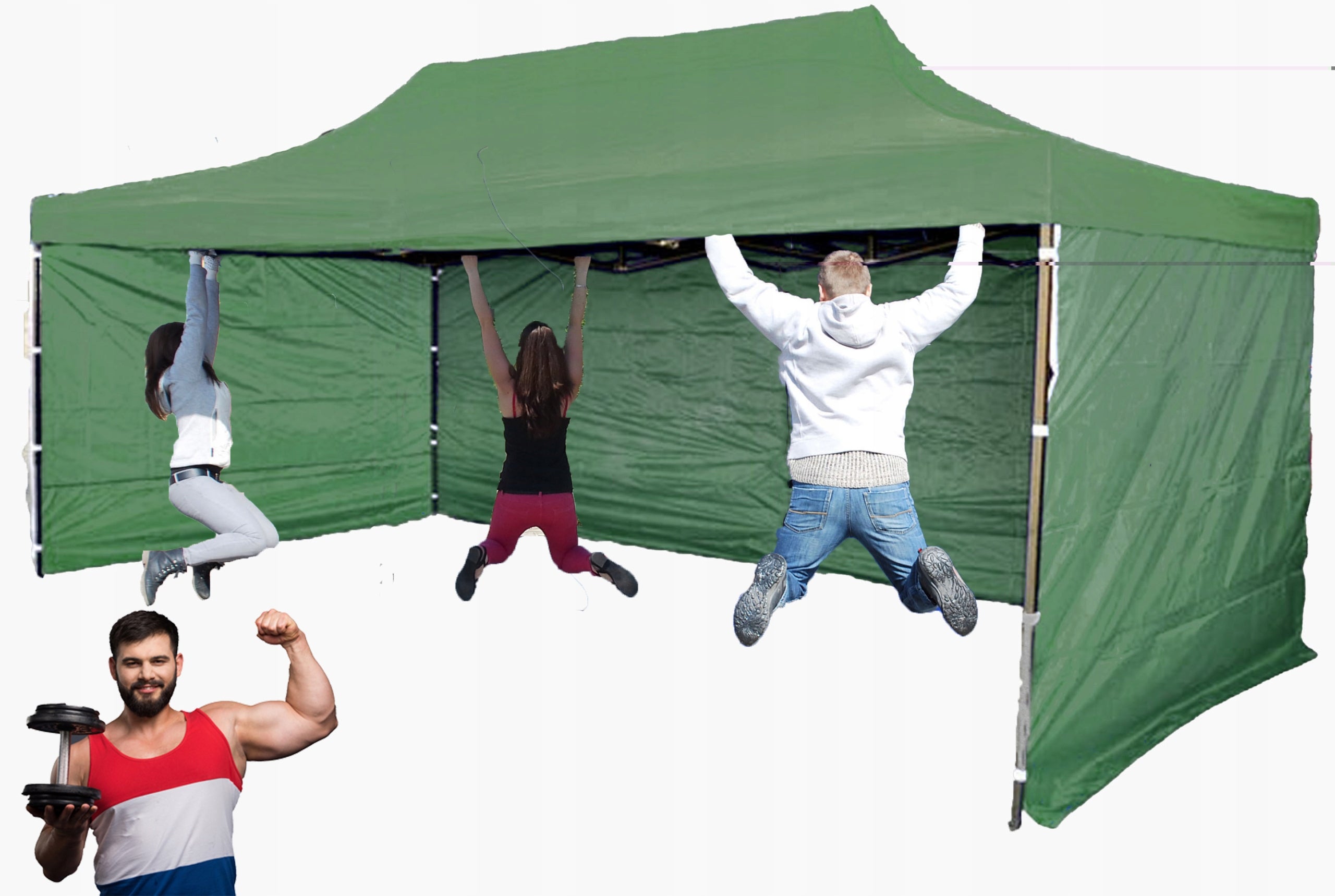 44KG EXTRA POWER 3x4,5 GARDEN TENT COMMERCIAL PAVILION EXPRESS UNFOLDED