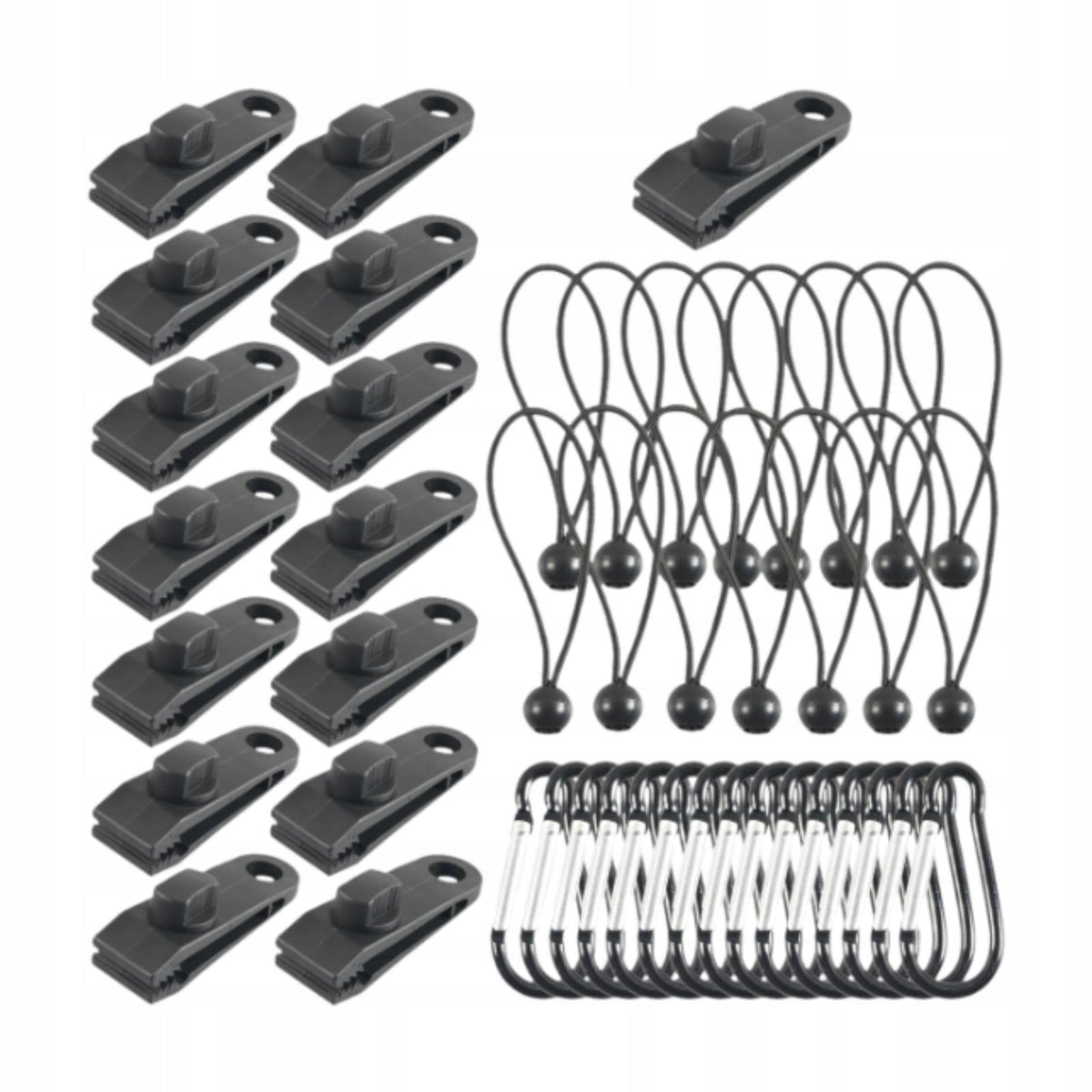 45 Pieces Tarp Clips Reusable with Bungee Cords Canopy Clips for Waterproof