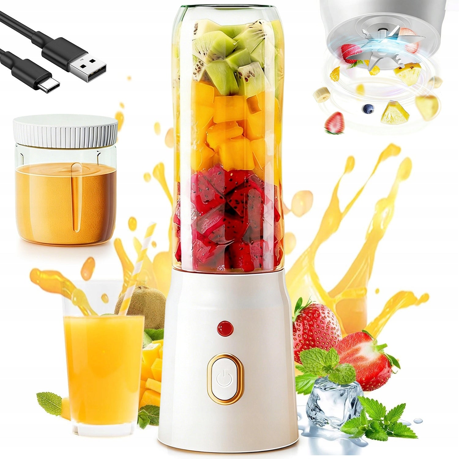 450ML PORTABLE RECHARGEABLE JUICER WITH USB BABY FUNCTION