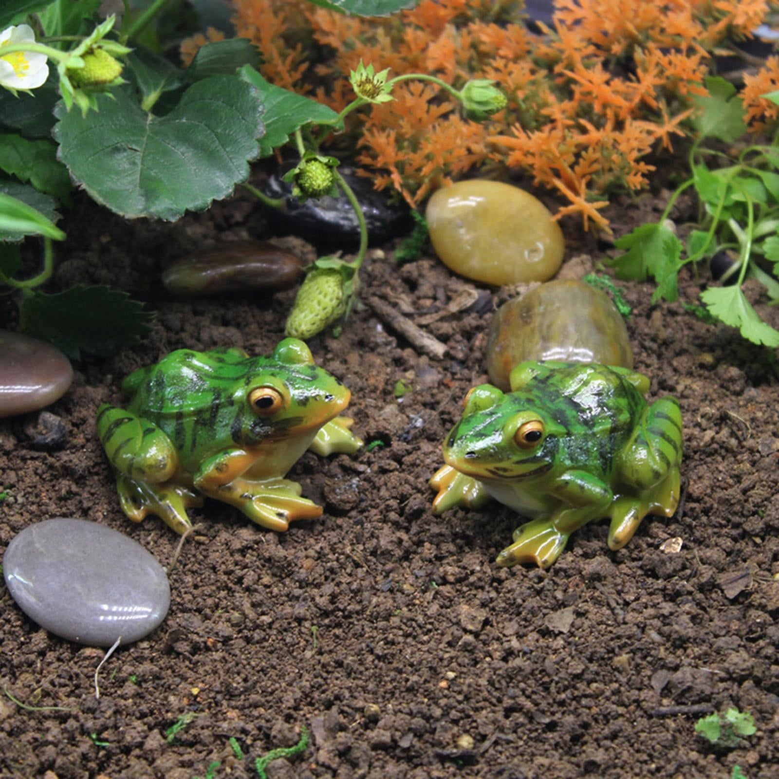 PETSOLA Garden Ornaments Animals Simulation Frog Decor for Home Outdoor