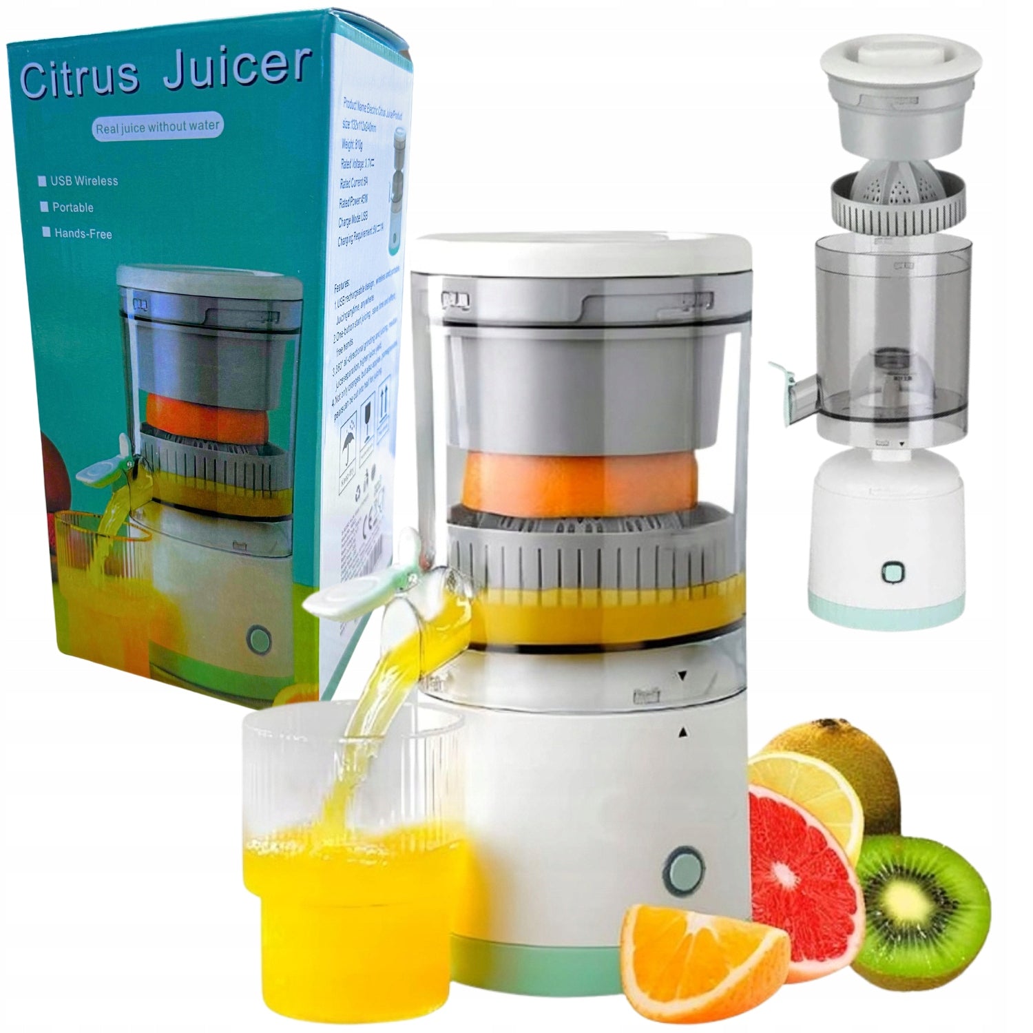 45W WIRELESS USB JUICER FOR SMOOTHIES AND FRESH JUICES
