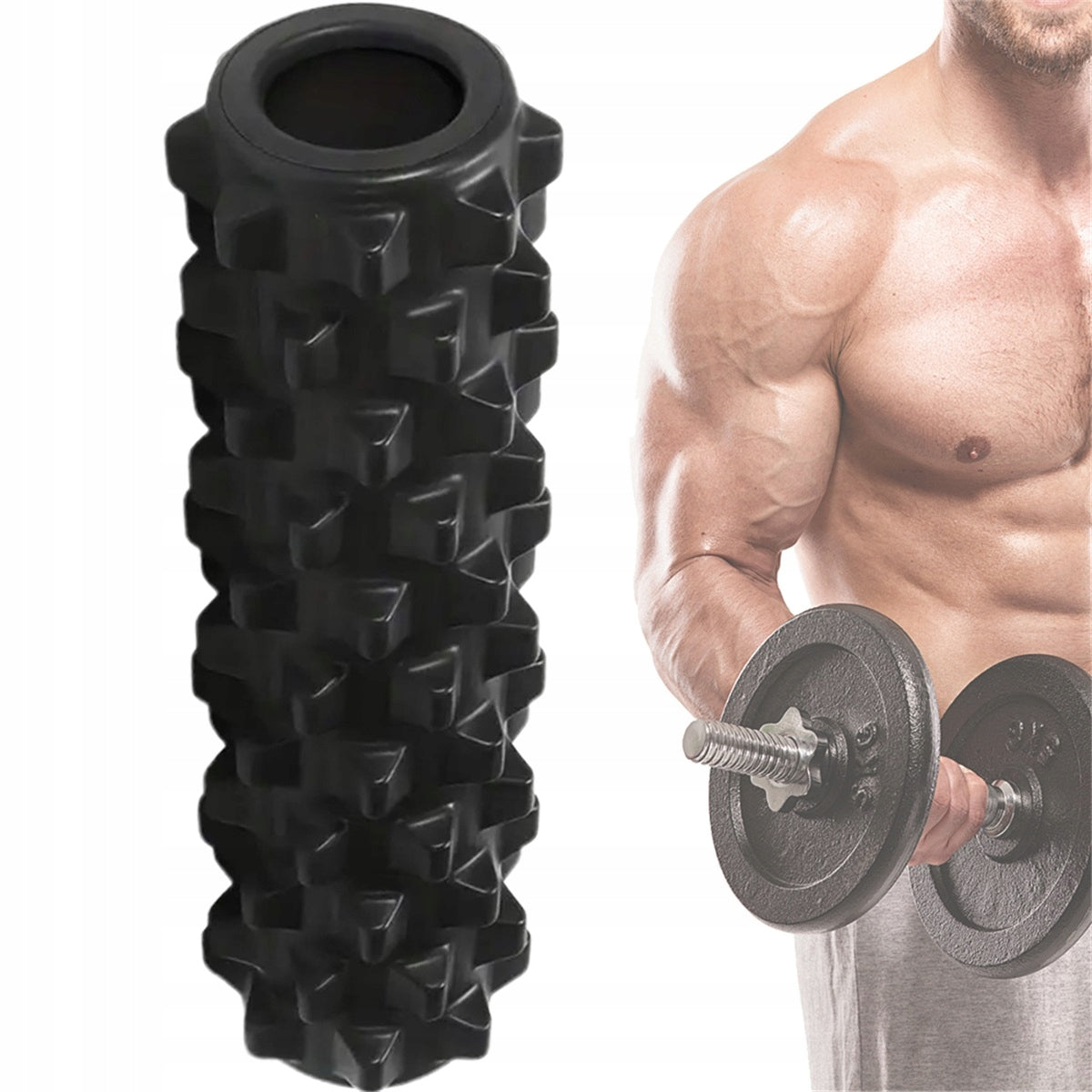 45cm Massage roller with 3D convex points for back and buttocks black Packaging status original